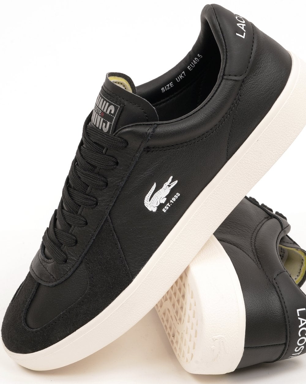 Lacoste Baseshot Pro Leather Trainers Black/Off White