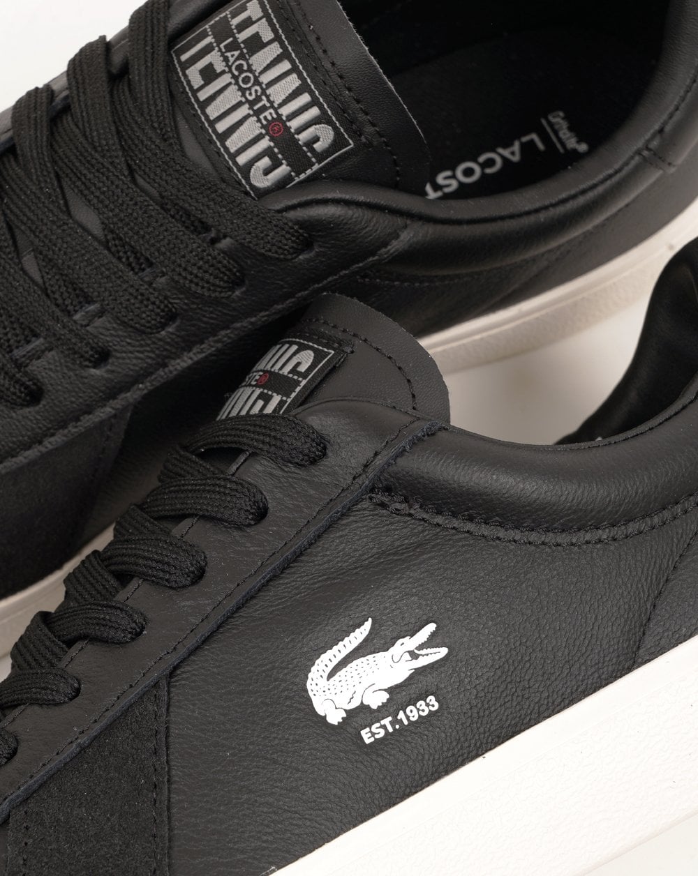 Lacoste Baseshot Pro Leather Trainers Black/Off White