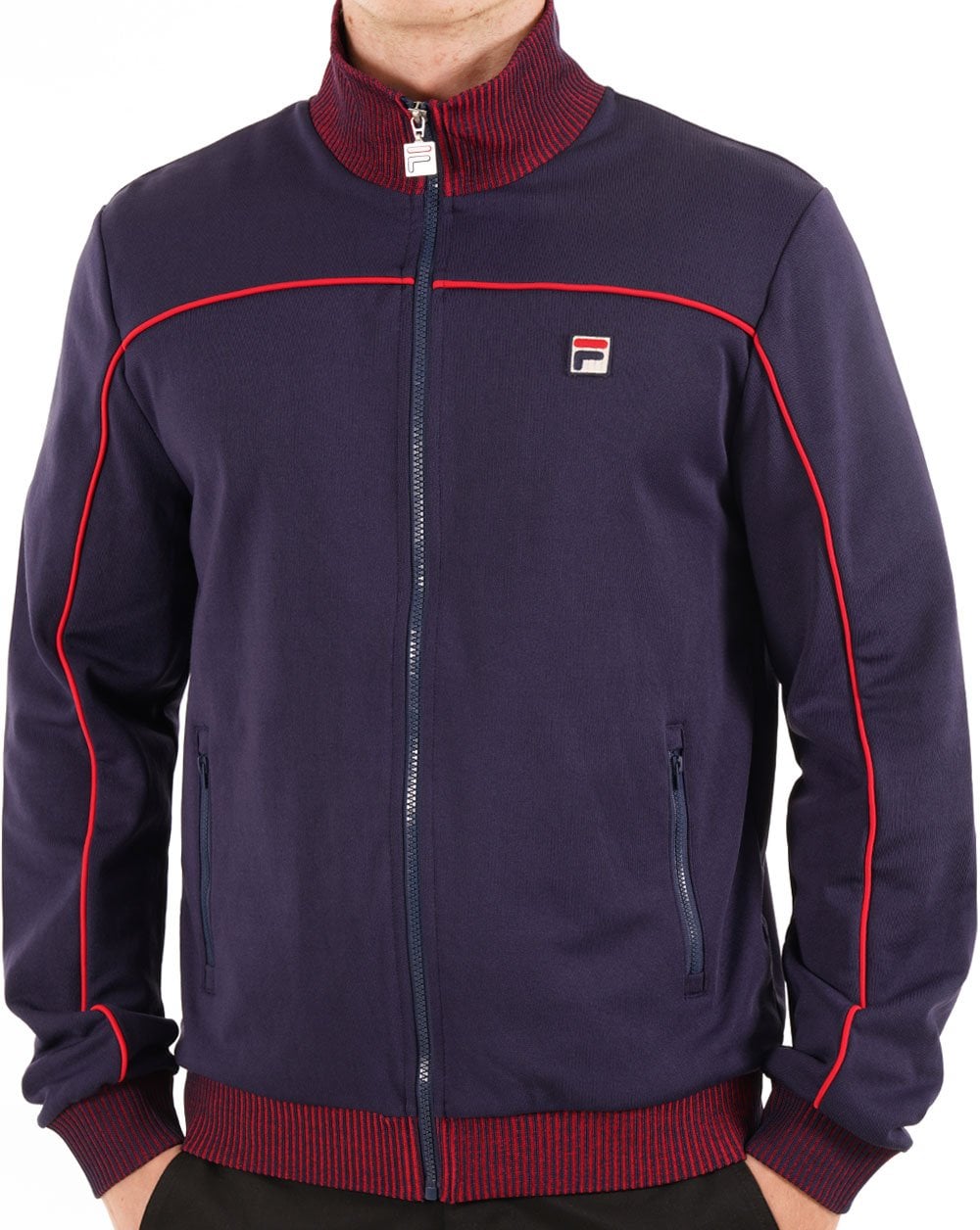 Fila Vintage Contrast Piped Track Top Navy