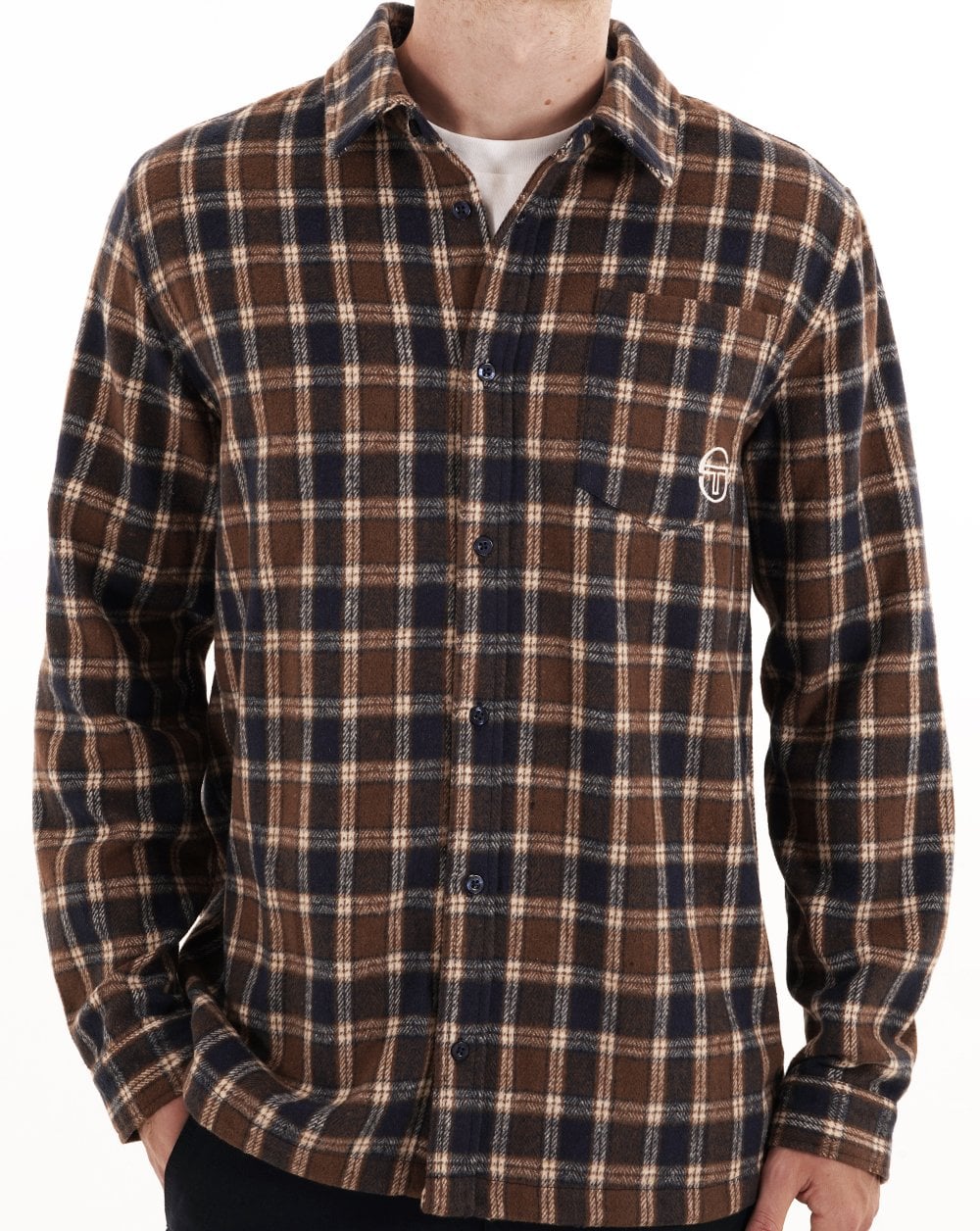 Sergio Tacchini Marcus Check Shirt Navy Blue