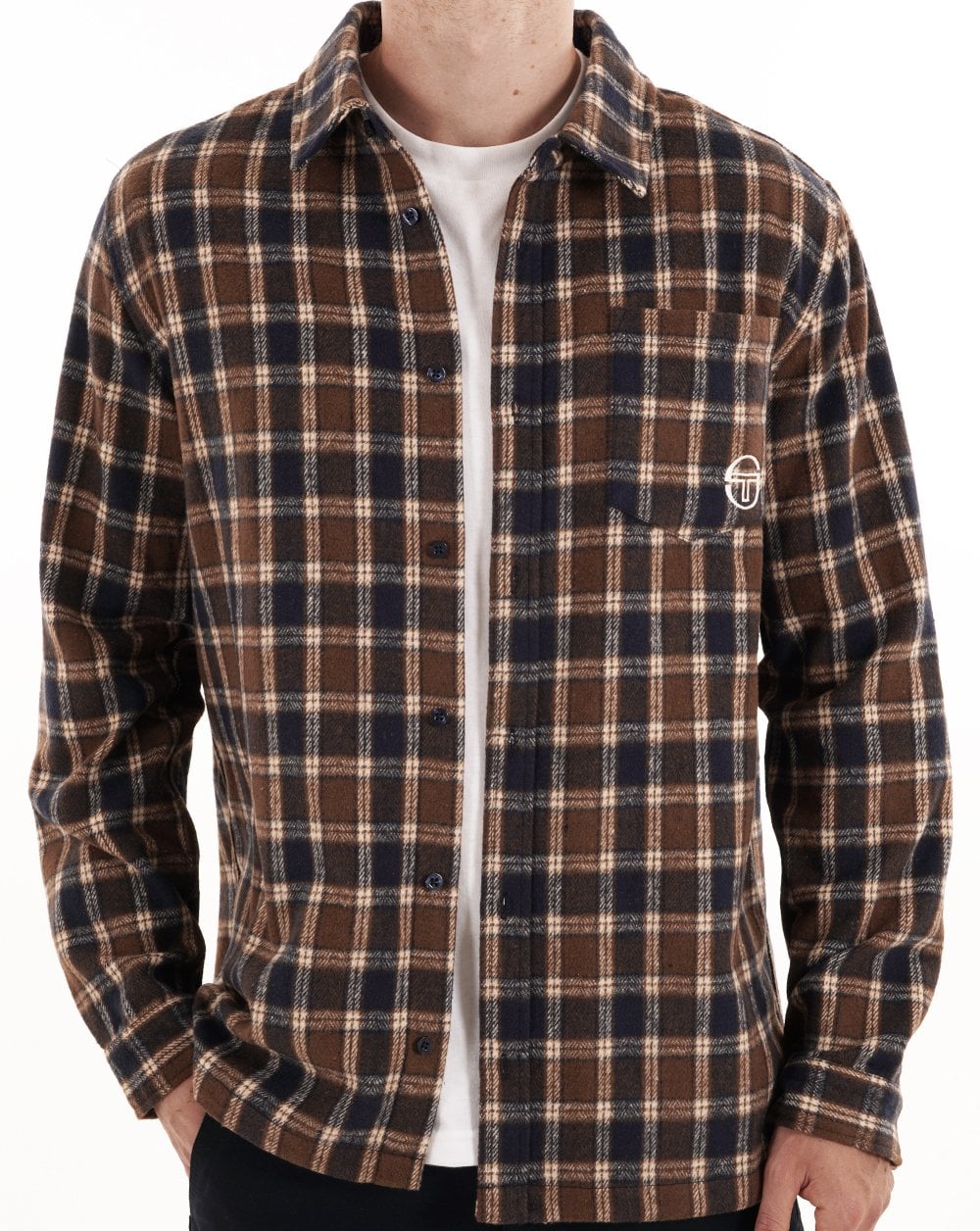Sergio Tacchini Marcus Check Shirt Navy Blue