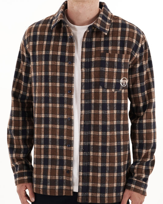 Sergio Tacchini Marcus Check Shirt Navy Blue