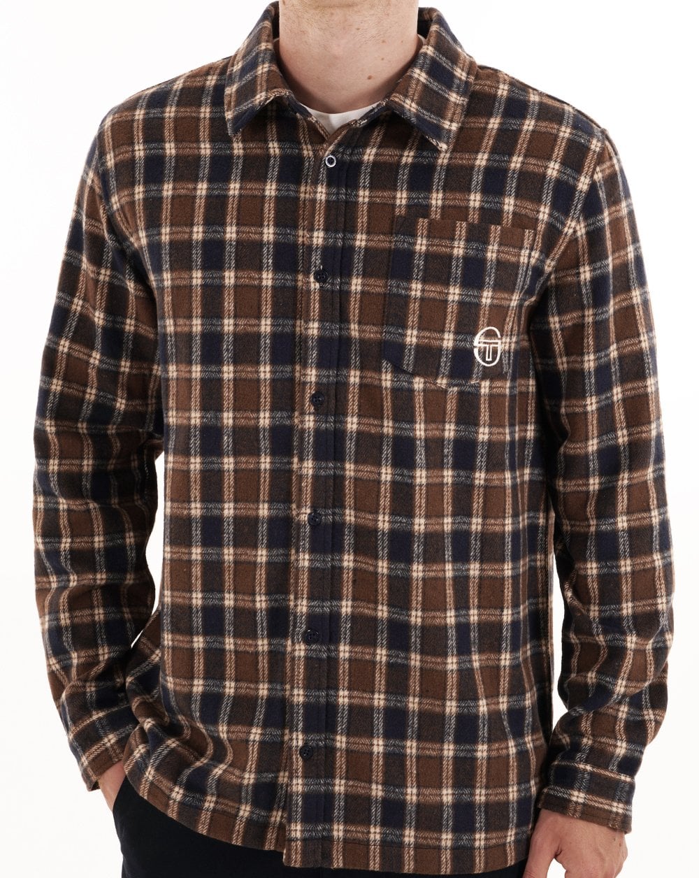 Sergio Tacchini Marcus Check Shirt Navy Blue
