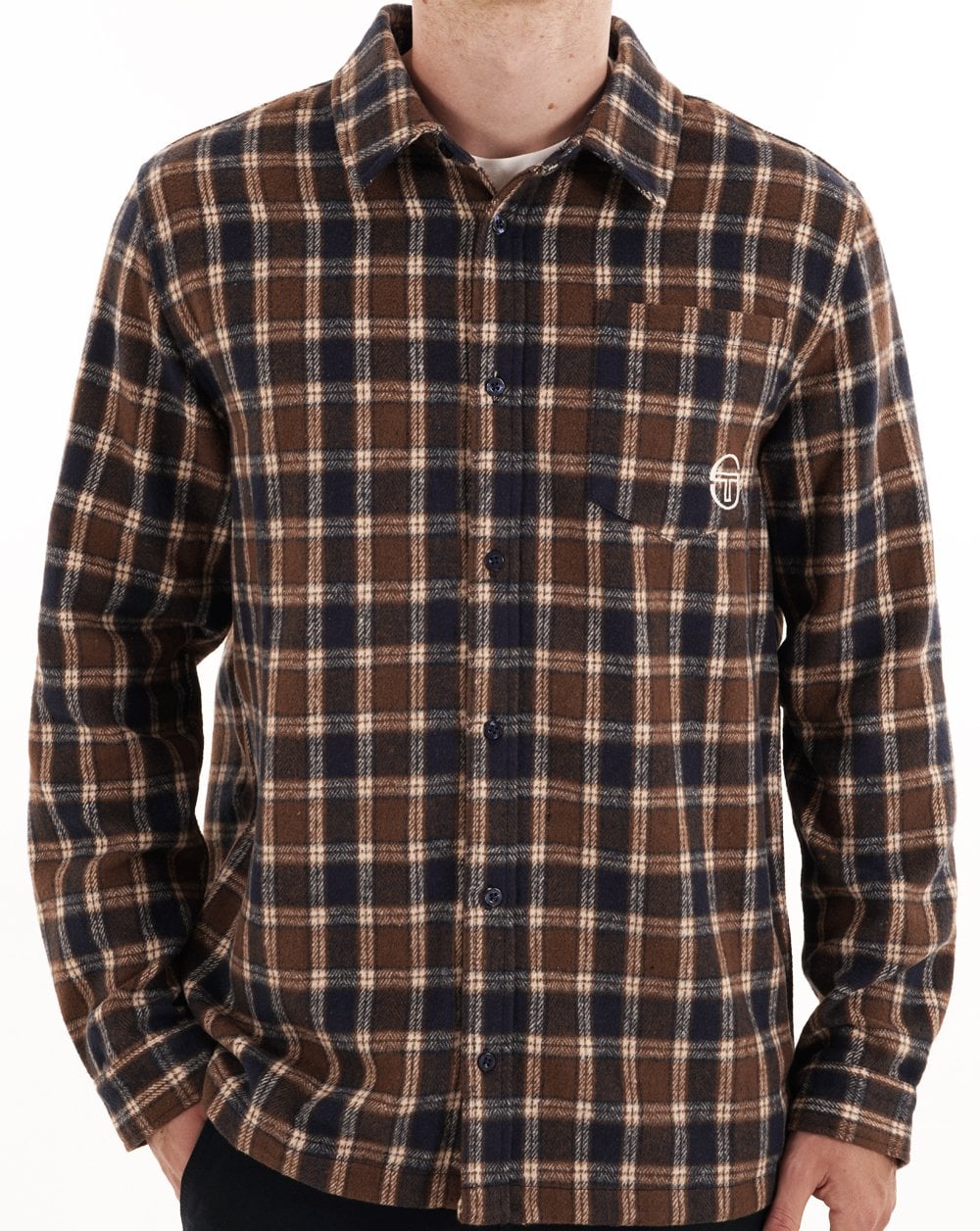 Sergio Tacchini Marcus Check Shirt Navy Blue