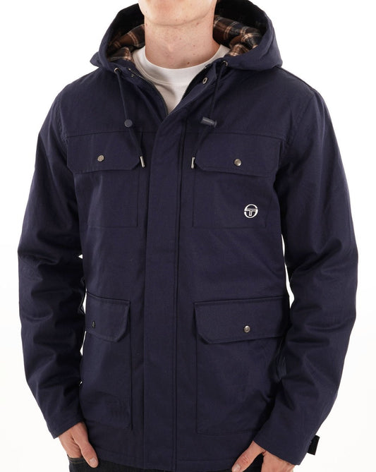 Sergio Tacchini Quilted Jacket Navy Blue