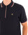 Trojan Ottoman Rib Zip Polo Navy