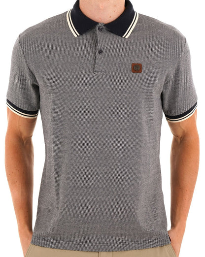 Trojan Jacquard Polo Navy
