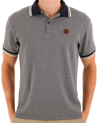 Trojan Jacquard Polo Navy