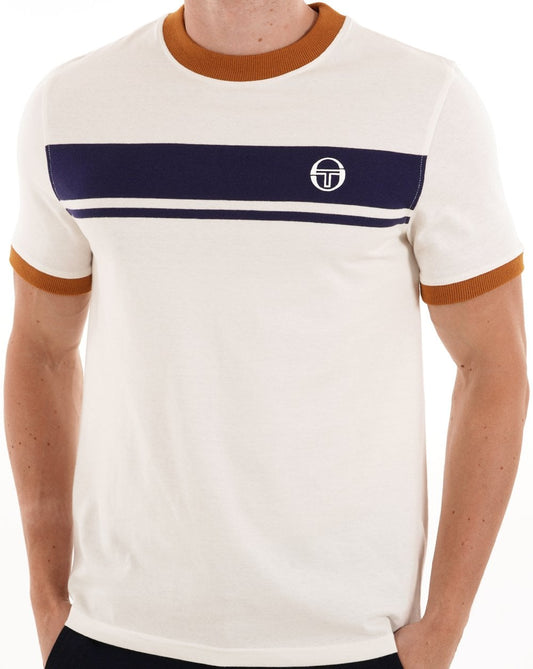 Sergio Tacchini Masters T Shirt Gardenia Navy