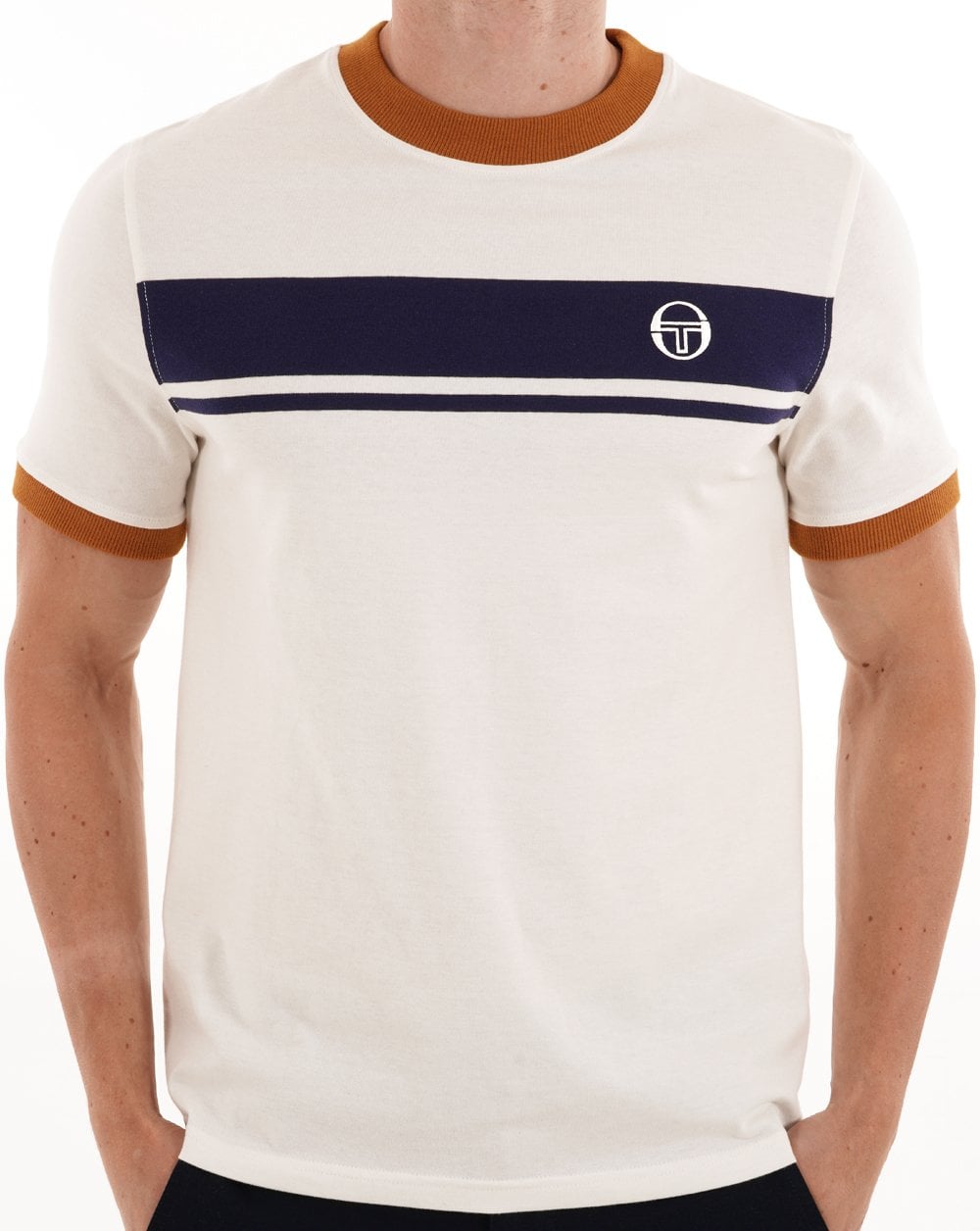Sergio Tacchini Masters T Shirt Gardenia Navy