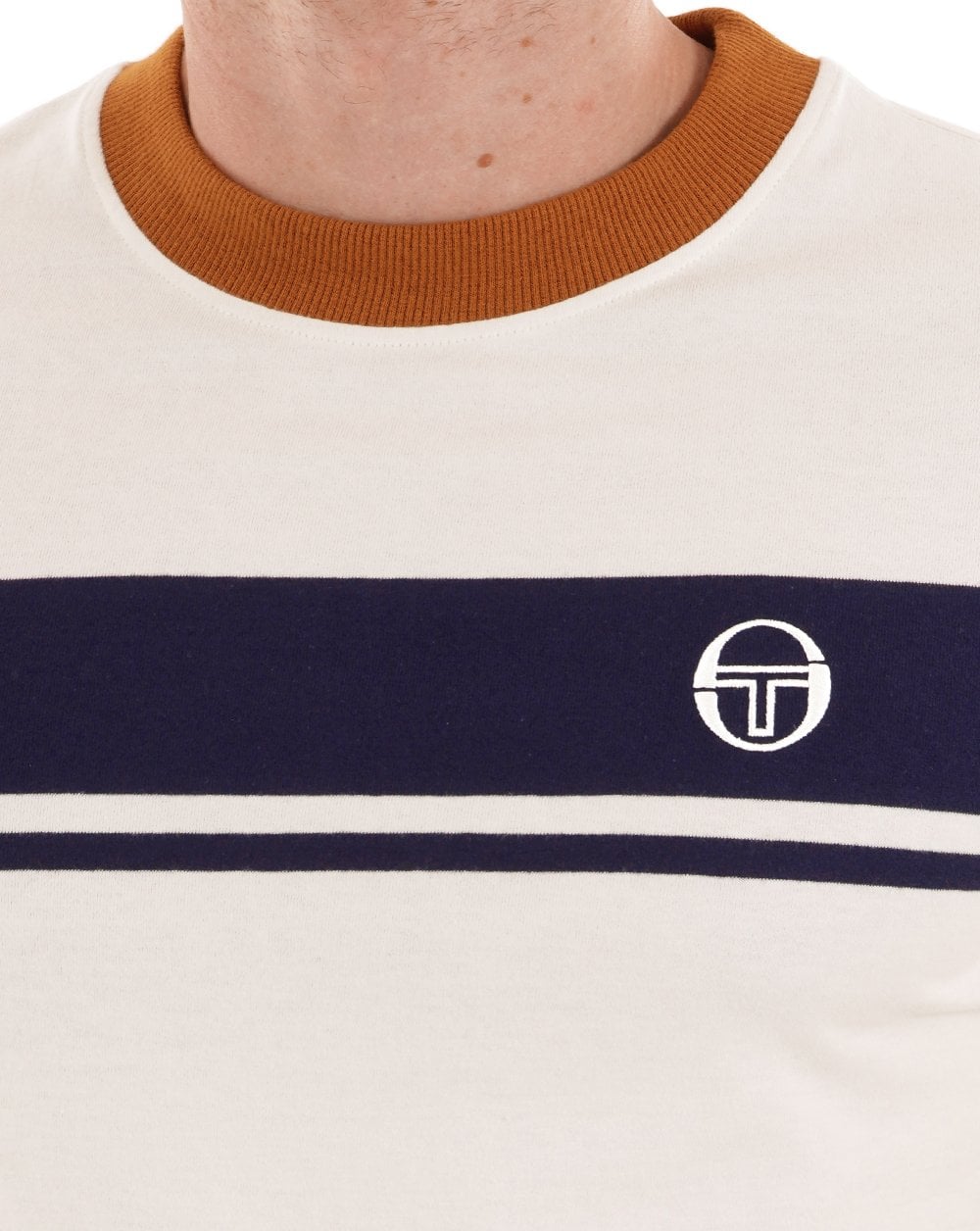 Sergio Tacchini Masters T Shirt Gardenia Navy