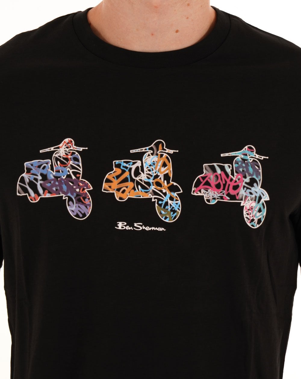 Ben Sherman Scooter Spray T Shirt Black