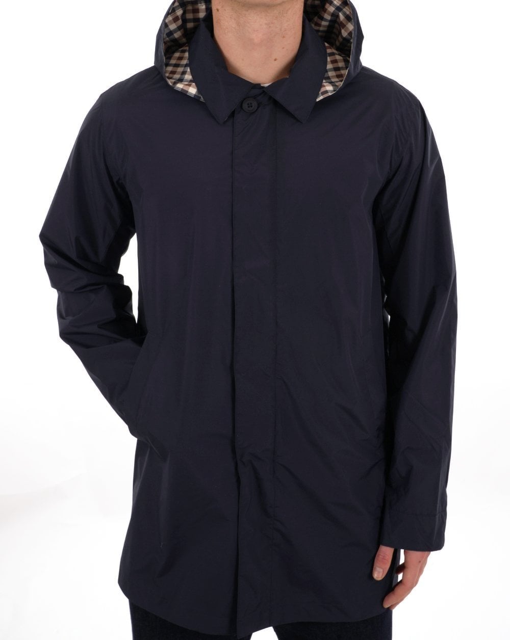 Aquascutum Packable Trench Coat Navy