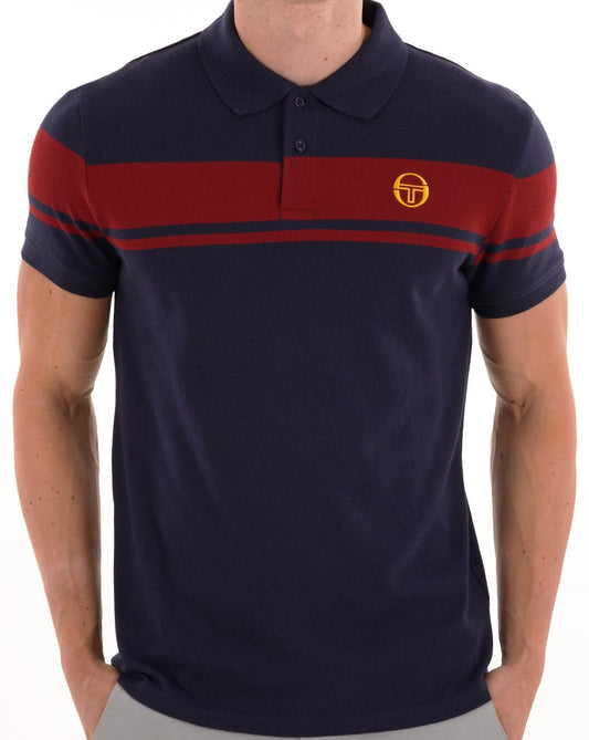 Sergio Tacchini Young Line Polo Shirt Navy Dark Red