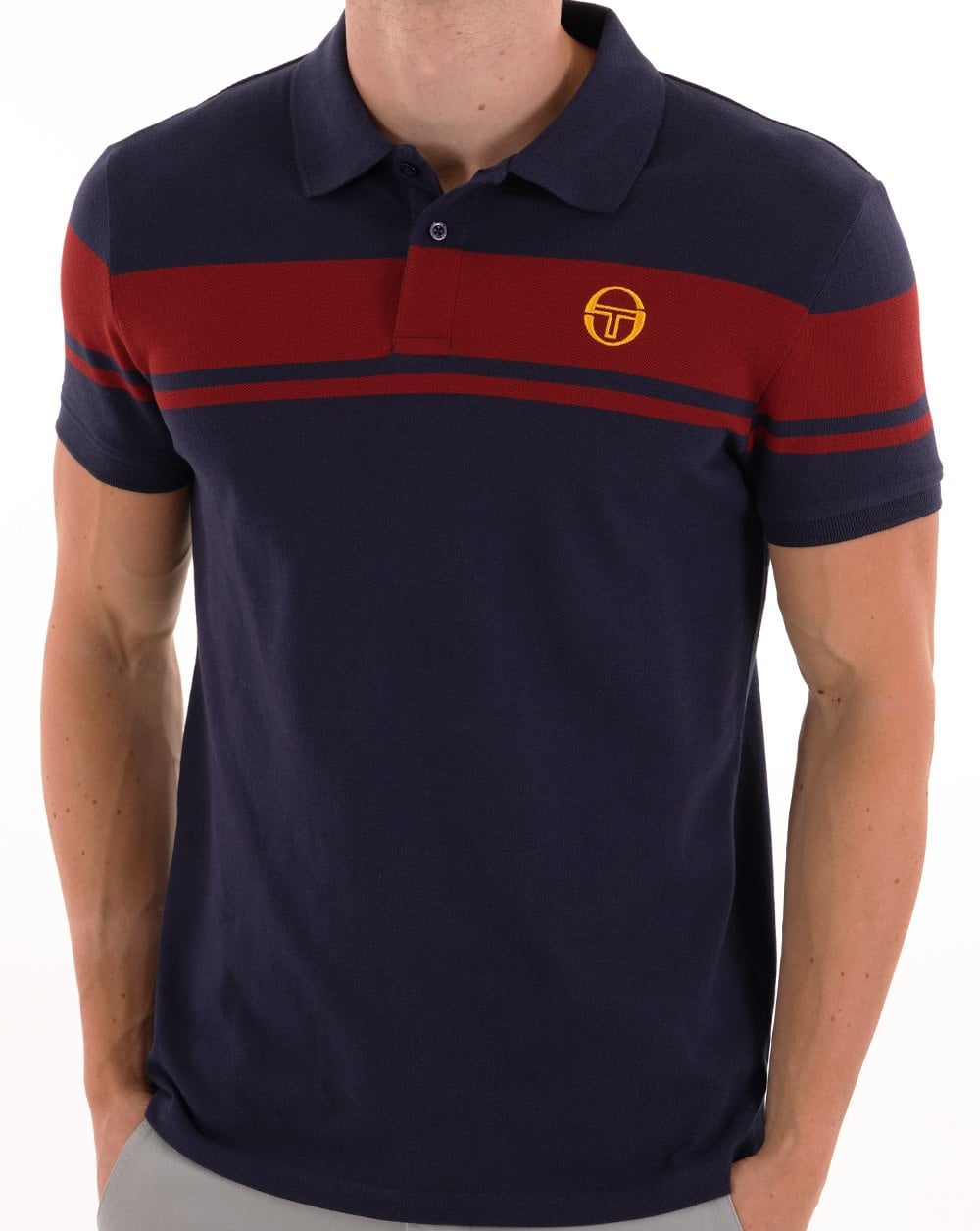 Sergio Tacchini Young Line Polo Shirt Navy Dark Red