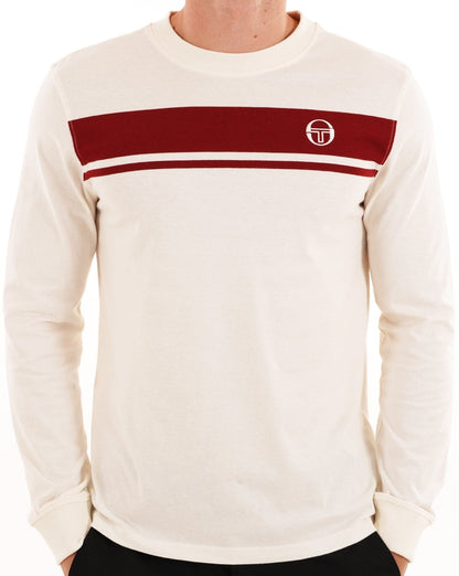 Sergio Tacchini Masters LS T Shirt Gardenia Deep Red