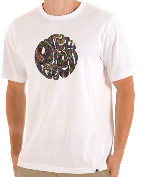 Pretty Green House Paisley Logo T Shirt White