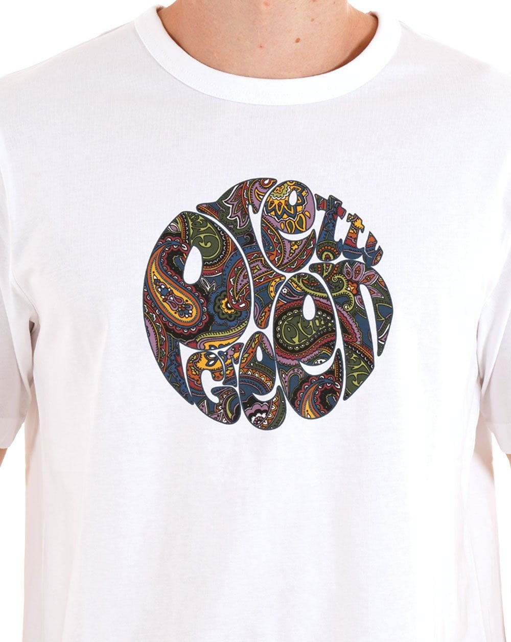 Pretty Green House Paisley Logo T Shirt White
