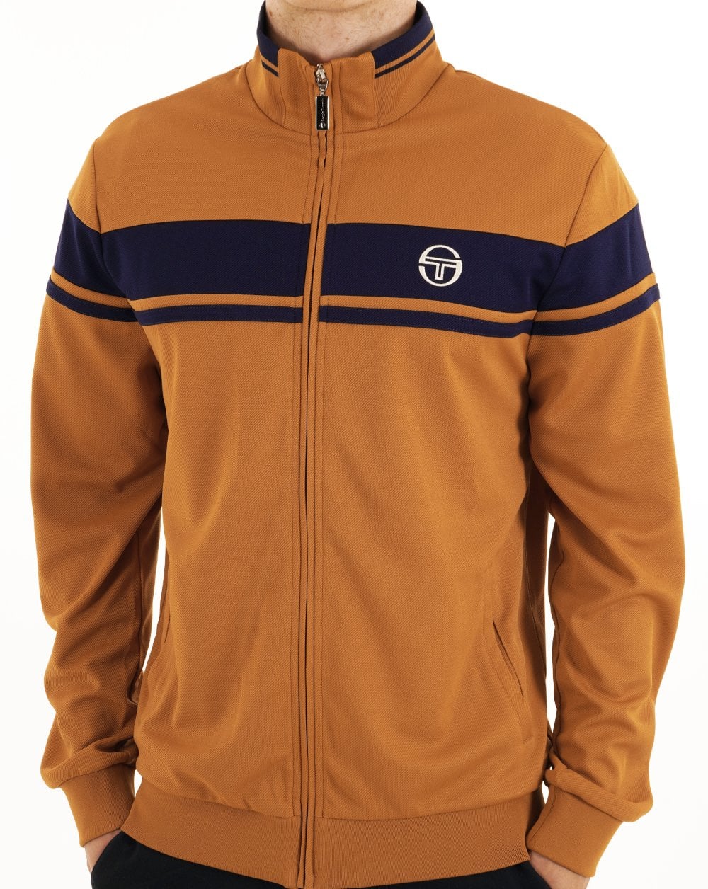 Sergio Tacchini Masters Track Top Pumpkin/Navy Blue