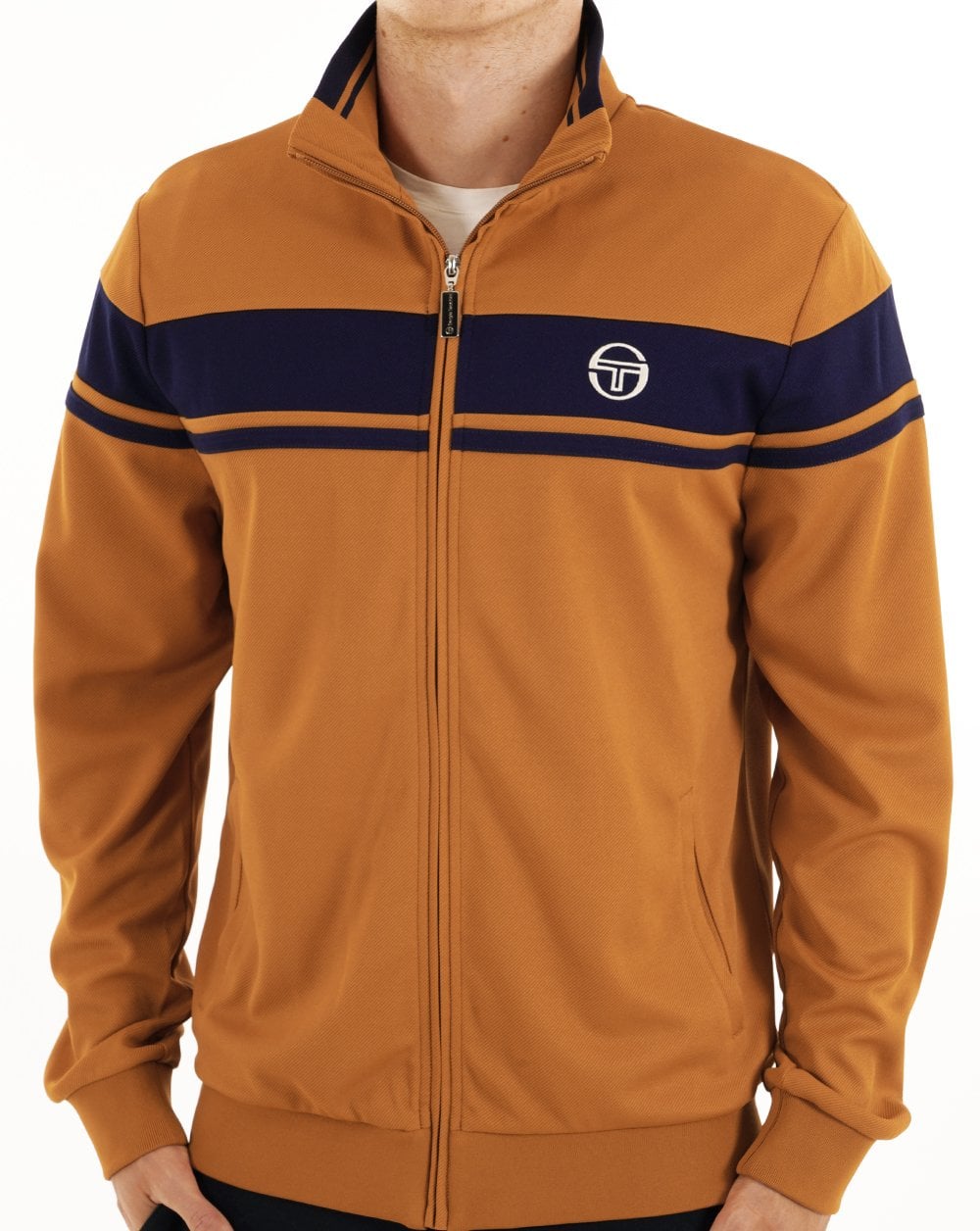 Sergio Tacchini Masters Track Top Pumpkin/Navy Blue
