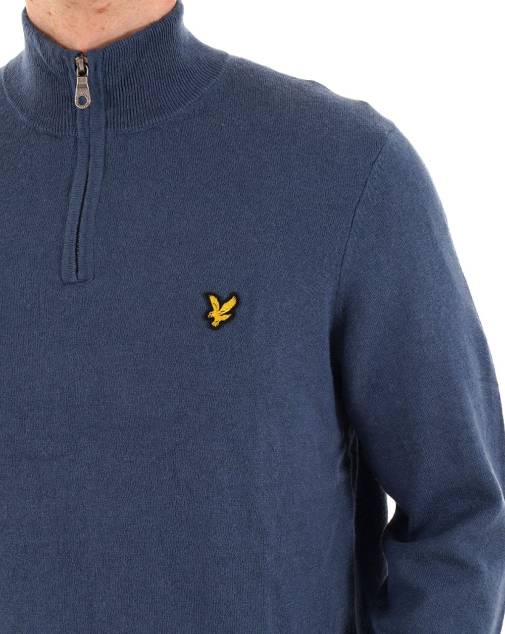 Lyle & Scott Cotton Merino 1/4 Zip Jumper Deep Water