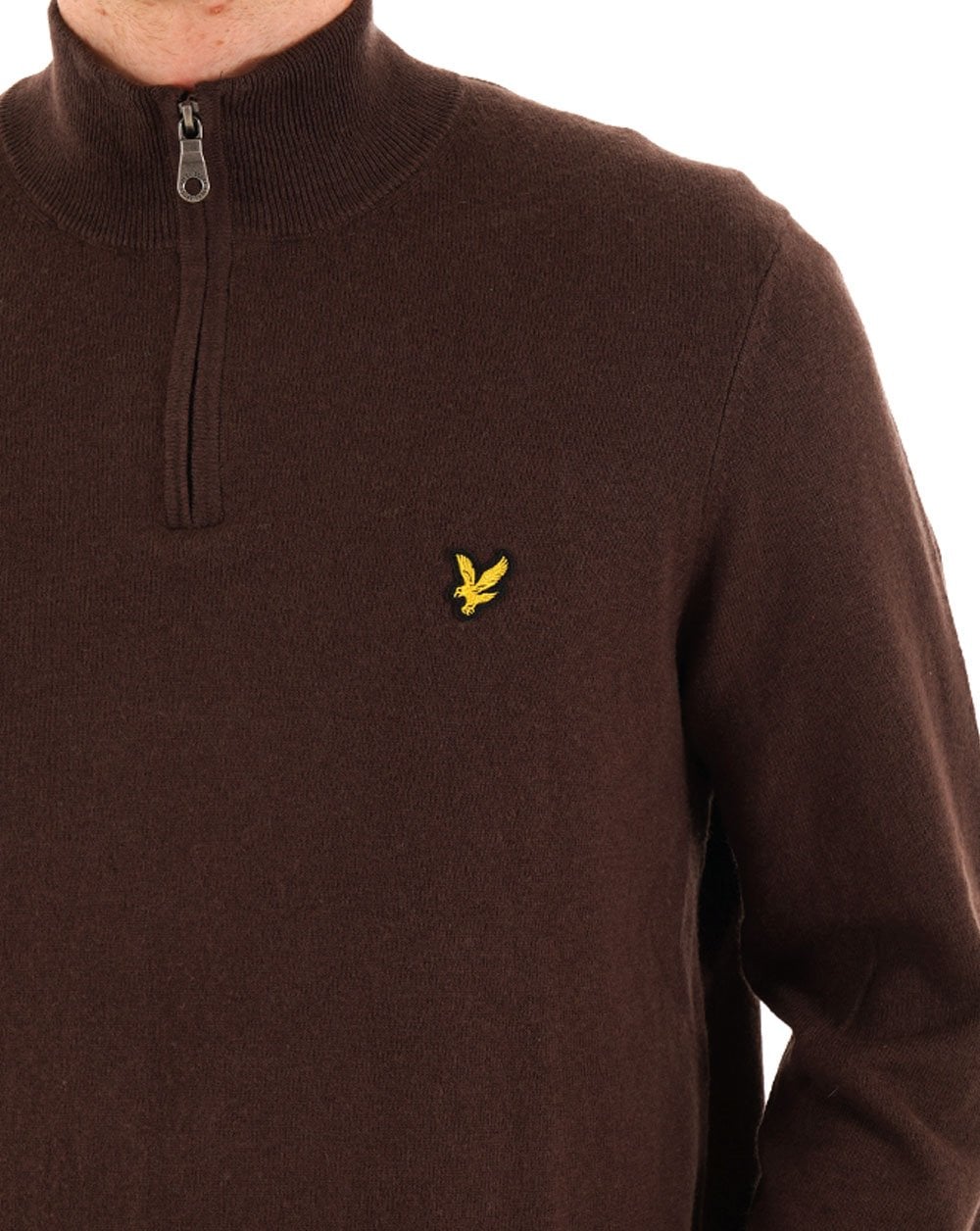 Lyle & Scott Cotton Merino 1/4 Zip Jumper Espresso