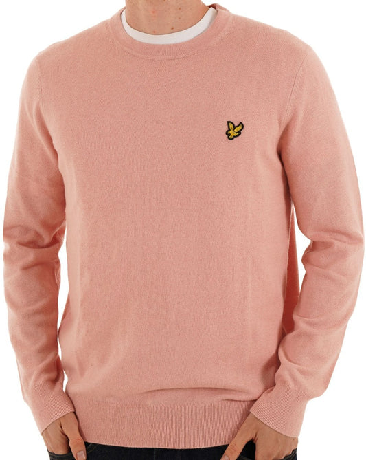 Lyle & Scott Cotton Merino Crew Jumper Blossom Pink