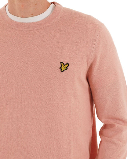 Lyle & Scott Cotton Merino Crew Jumper Blossom Pink