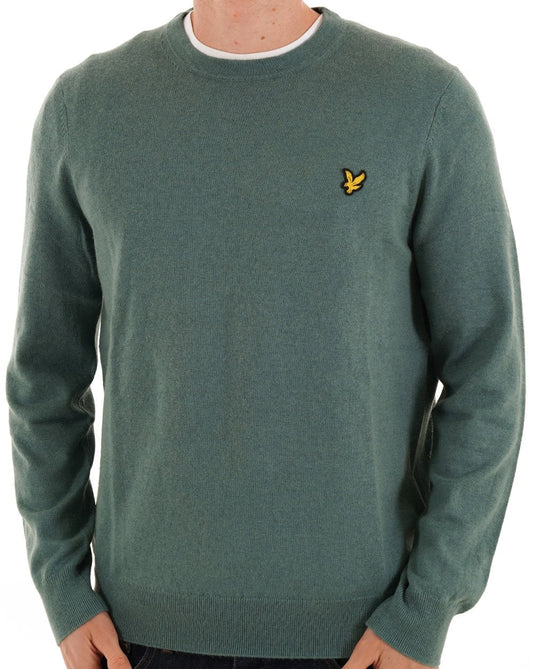 Lyle & Scott Cotton Merino Crew Jumper Agave Green