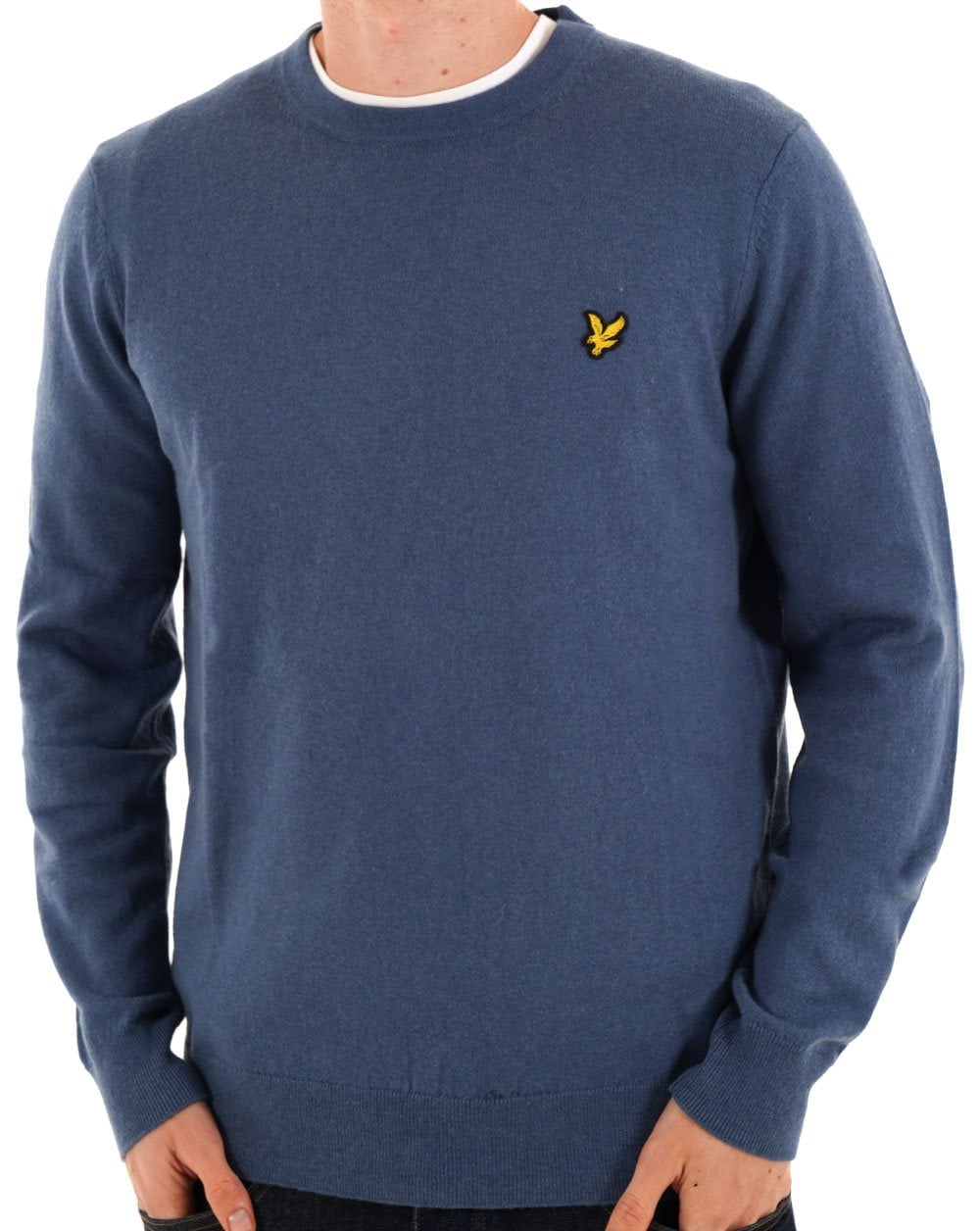 Lyle & Scott Cotton Merino Crew Jumper Deep Water