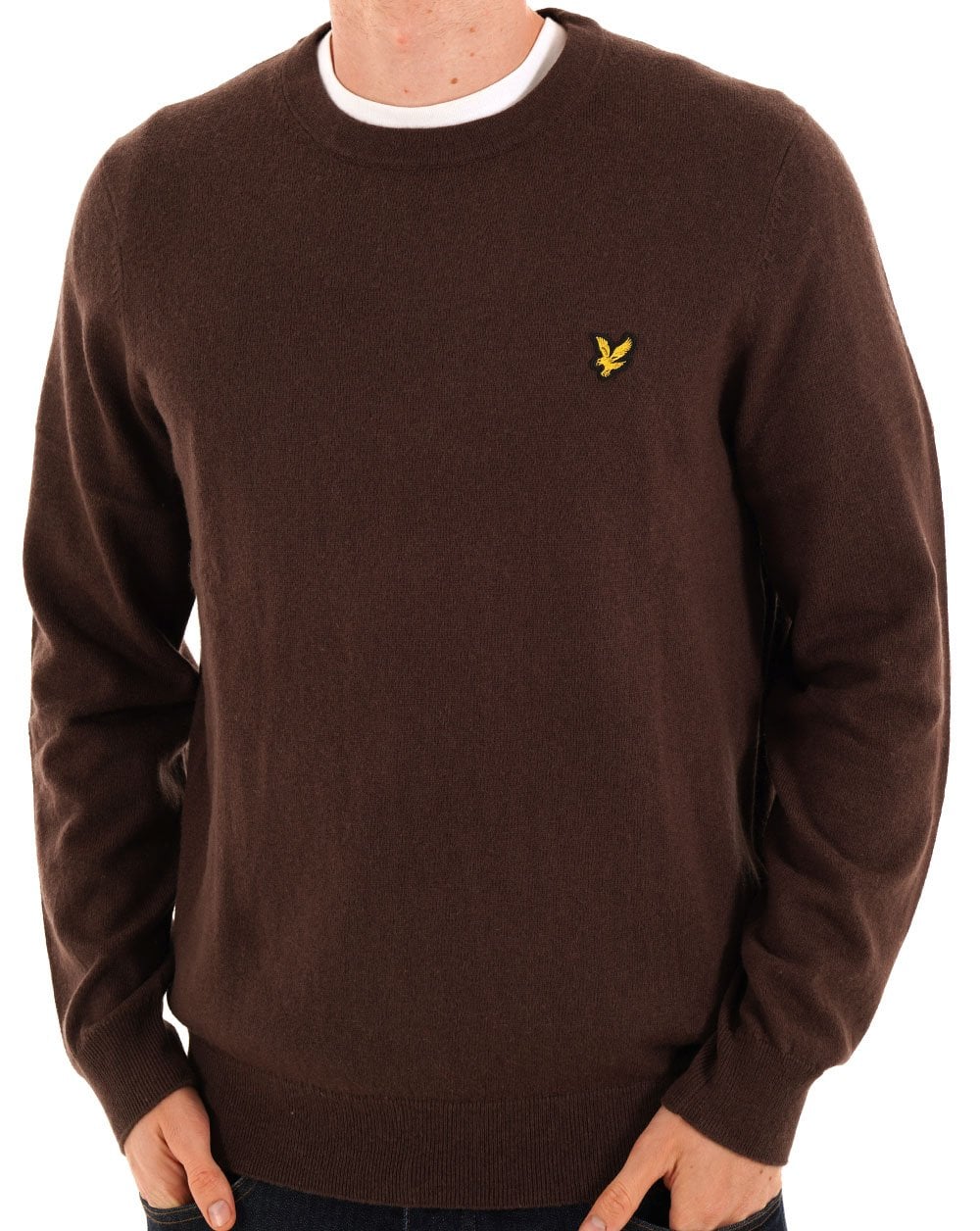 Lyle & Scott Cotton Merino Crew Jumper Espresso