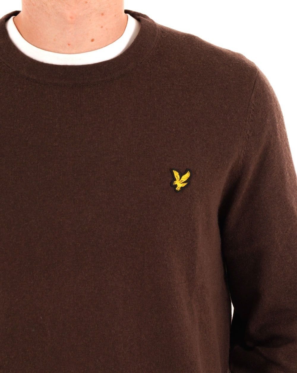 Lyle & Scott Cotton Merino Crew Jumper Espresso