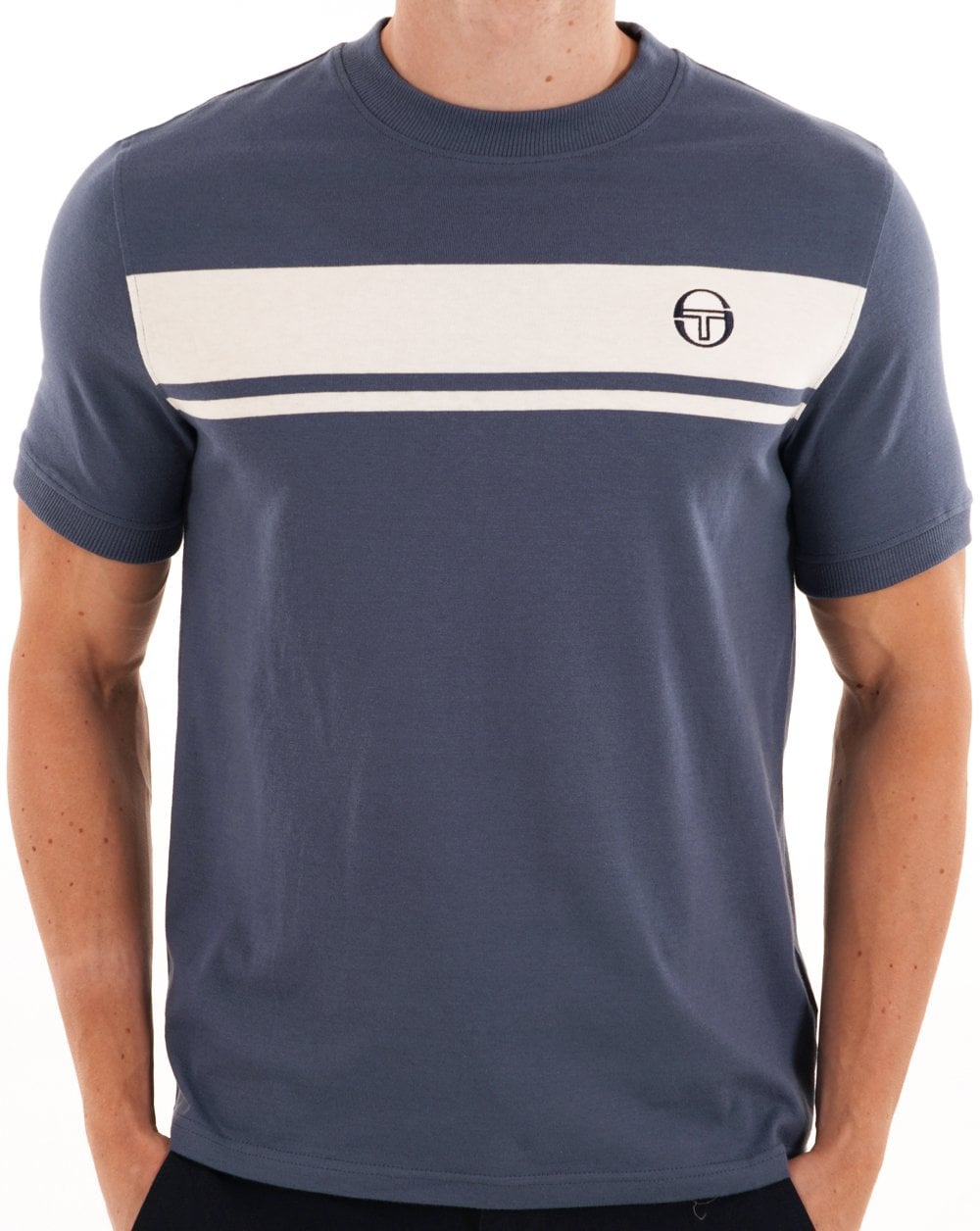 Sergio Tacchini Masters T Shirt Vintage Navy Gardenia