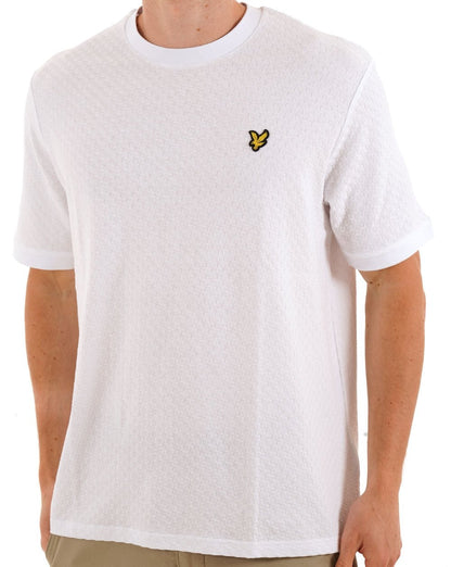 Lyle & Scott Football Jacquard T Shirt White
