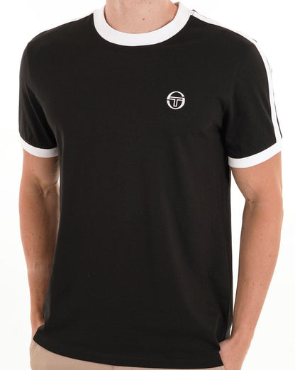 Sergio Tacchini Retro Ace T Shirt Black White