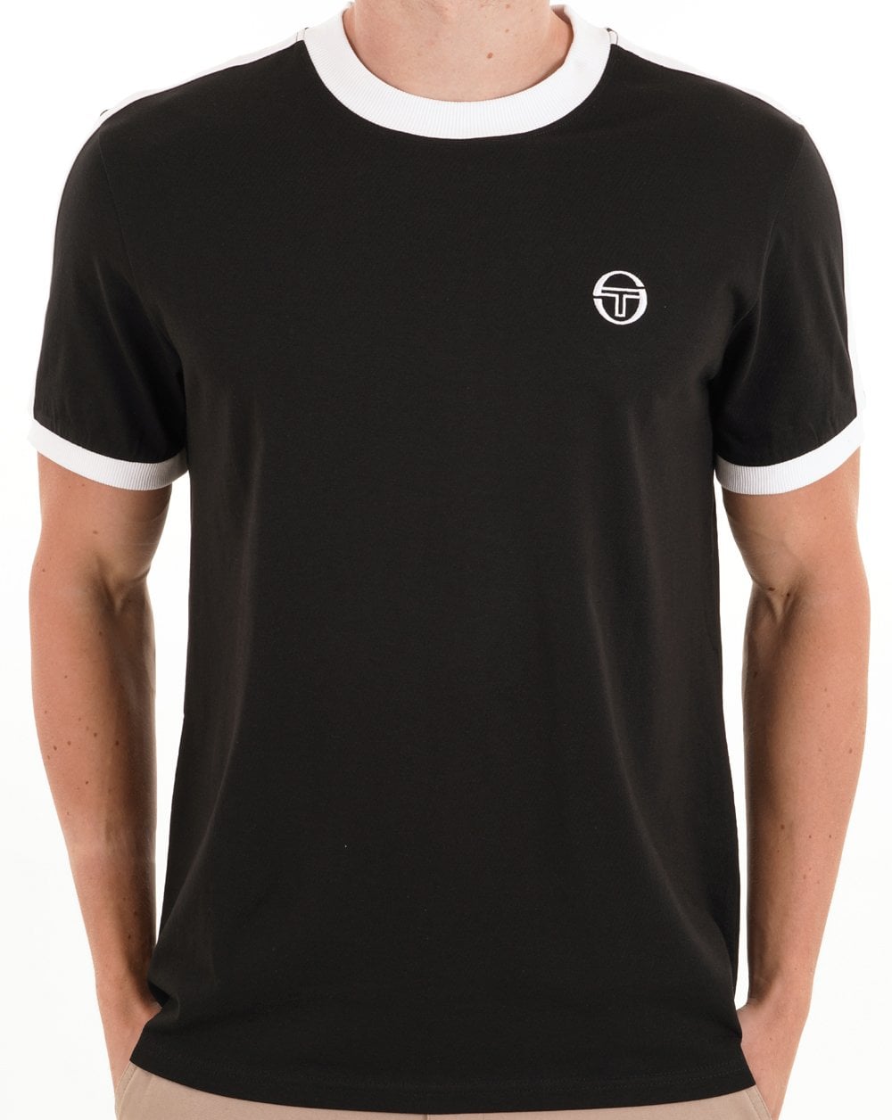 Sergio Tacchini Retro Ace T Shirt Black White