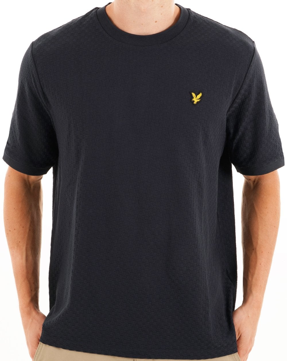Lyle & Scott Football Jacquard T Shirt Dark Navy