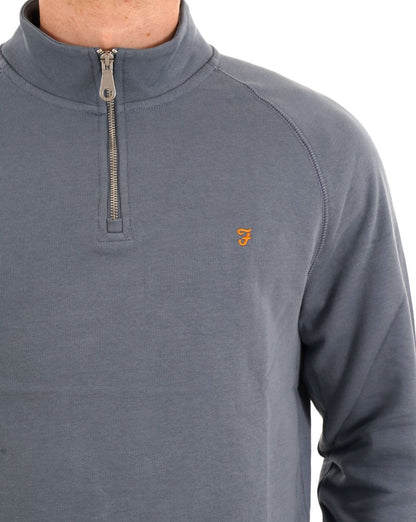 Farah Jim 1/4 Zip Sweat Chalk Blue