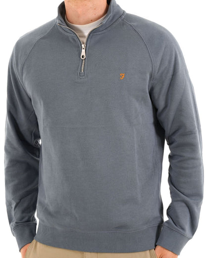 Farah Jim 1/4 Zip Sweat Chalk Blue