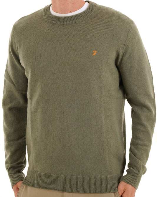Farah Maidstone Crew Knit Tarragon Green