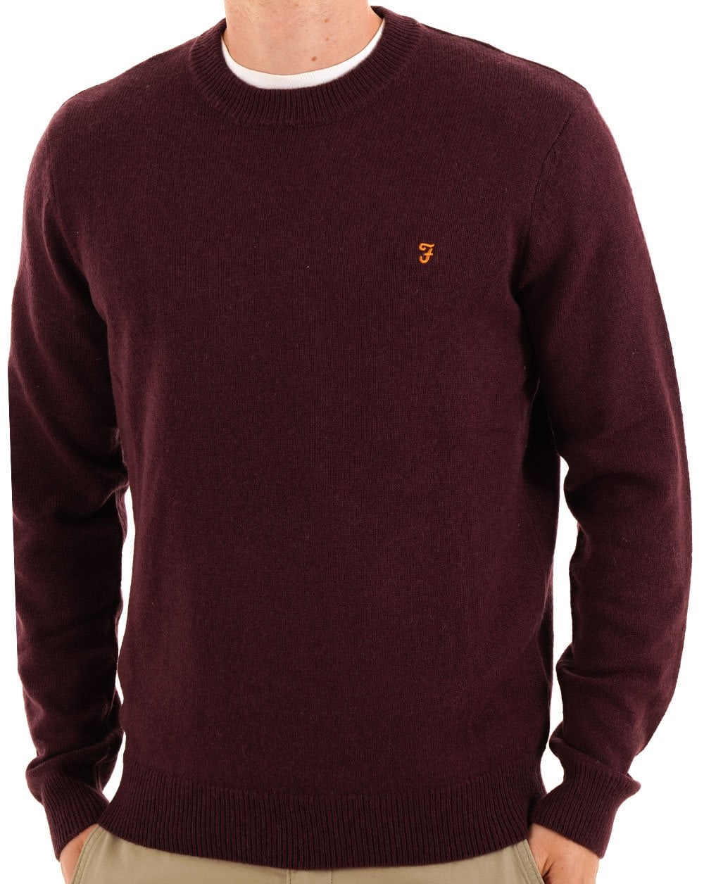 Farah Maidstone Crew Knit Bordeaux