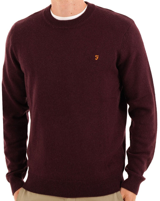 Farah Maidstone Crew Knit Bordeaux