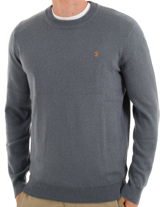 Farah Maidstone Crew Knit Chalk Blue