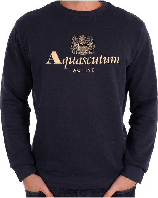 Aquascutum Large Logo Sweatshirt Navy