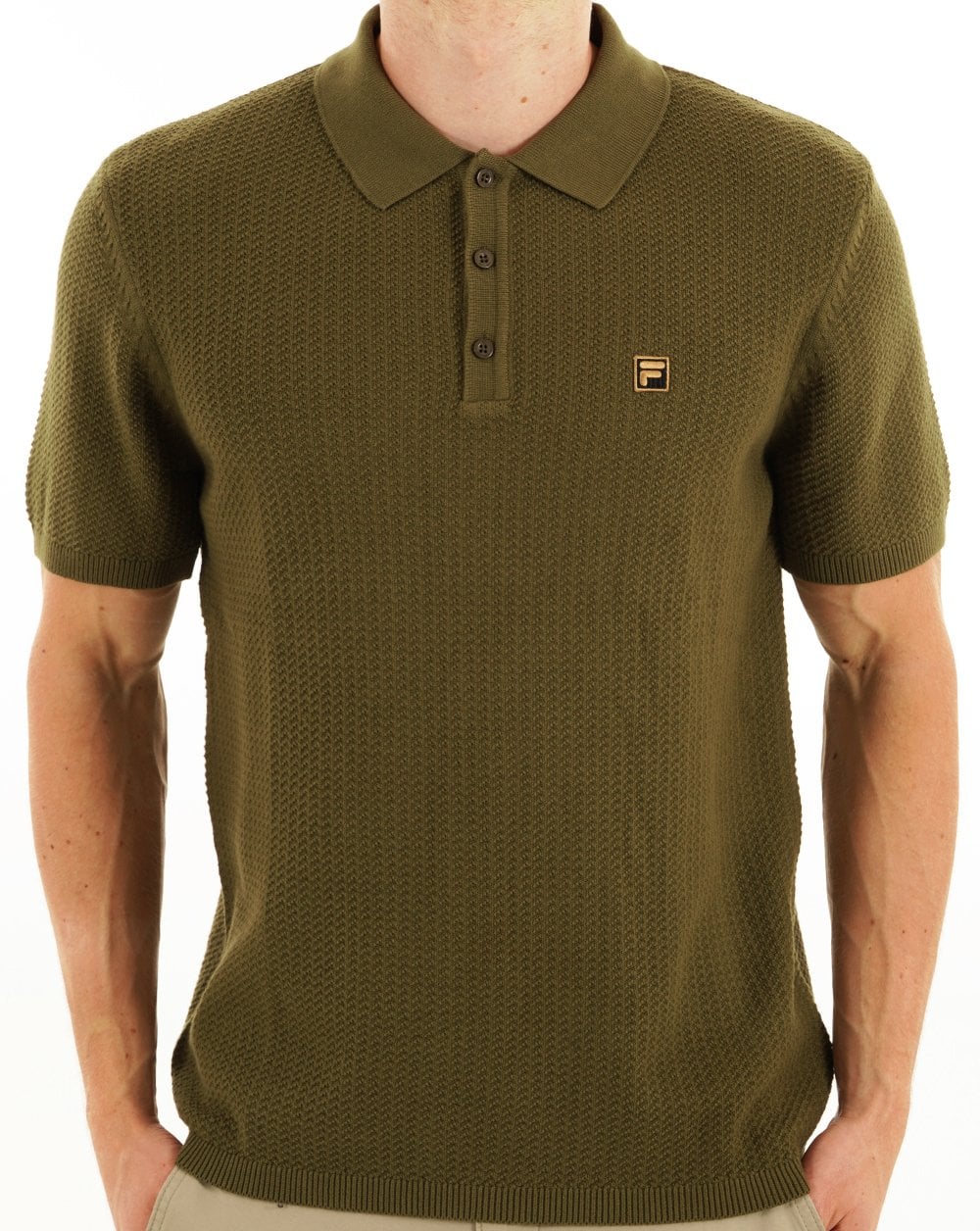 Fila Gold Sander Knit Polo Dark Olive