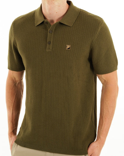 Fila Gold Sander Knit Polo Dark Olive