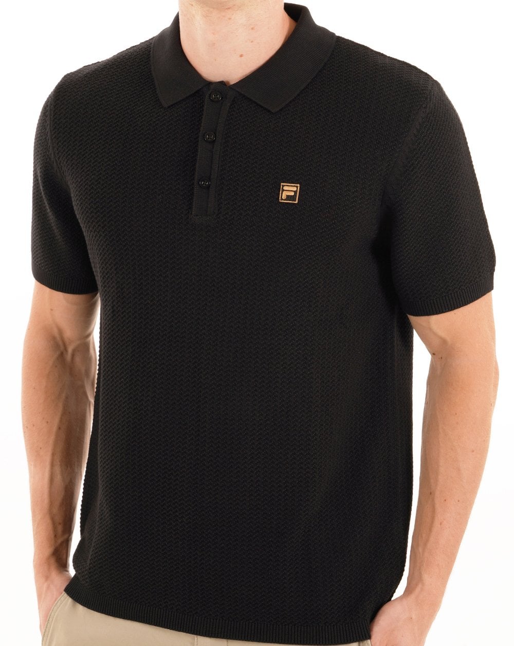 Fila Gold Sander Knit Polo Black