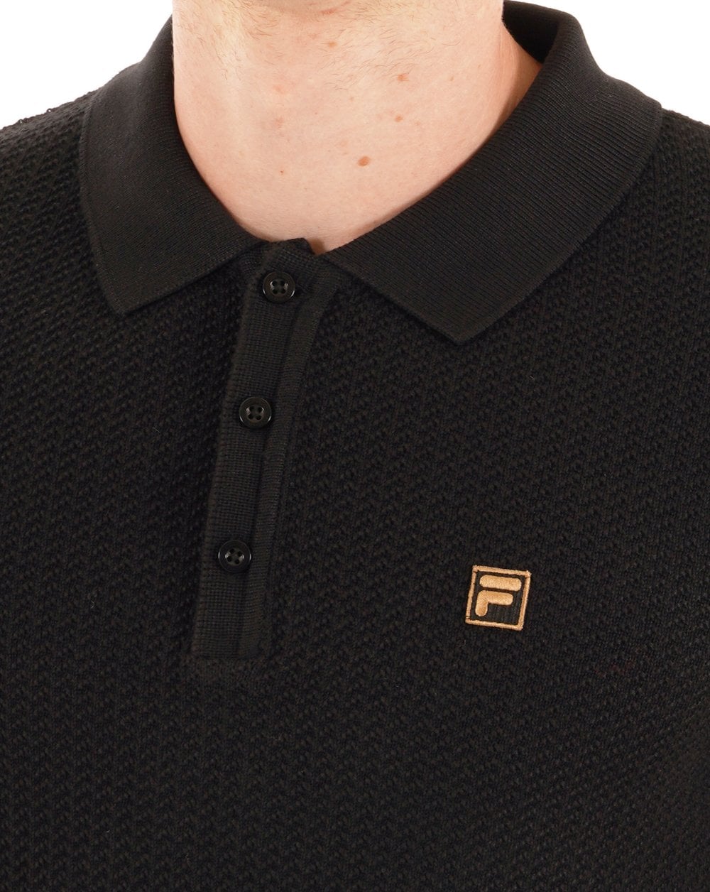 Fila Gold Sander Knit Polo Black