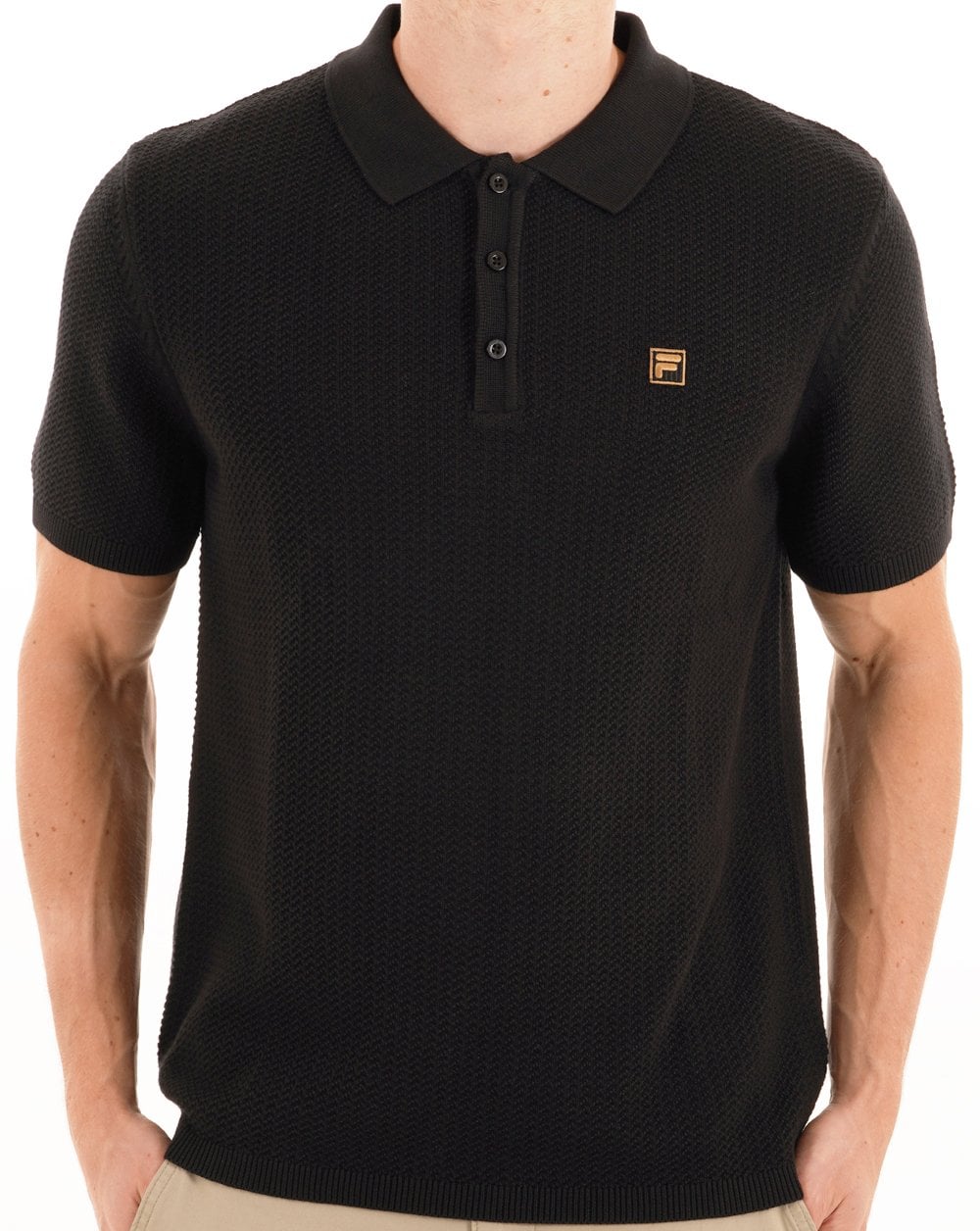 Fila Gold Sander Knit Polo Black
