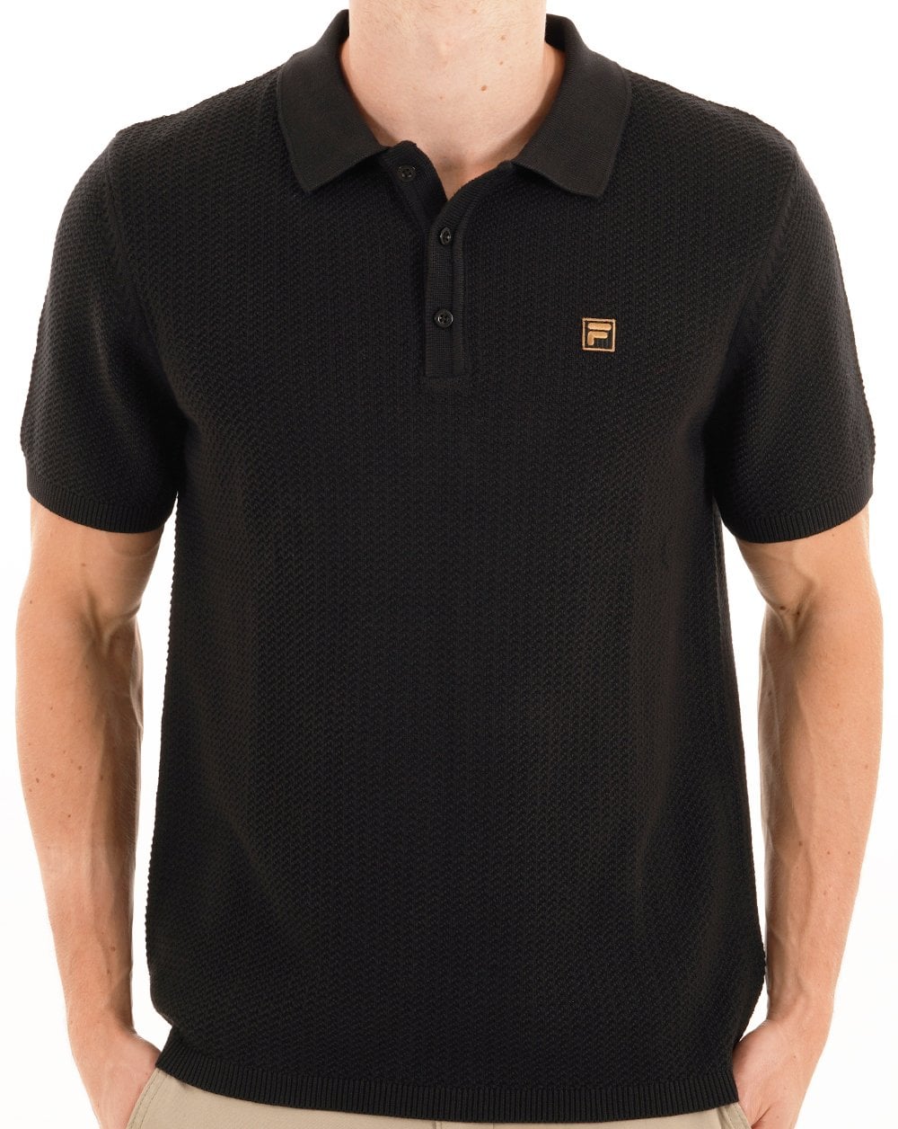 Fila Gold Sander Knit Polo Black